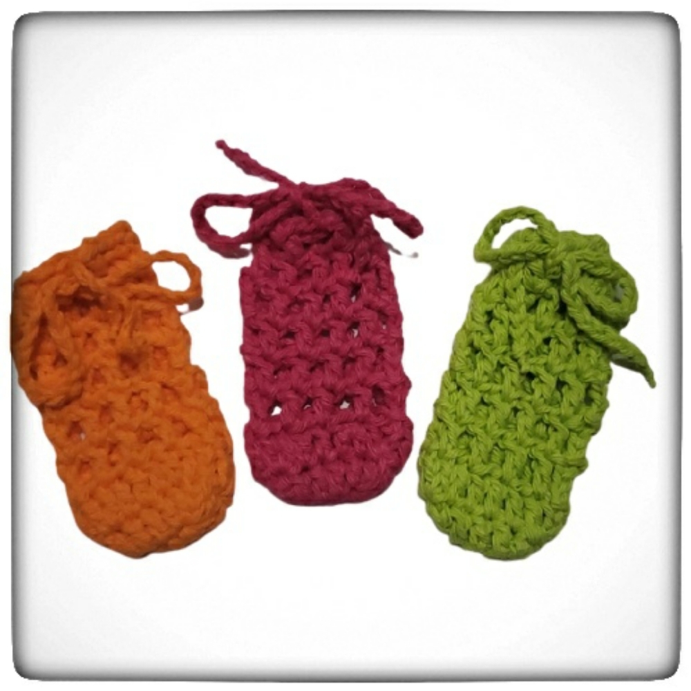 Set of 3 Handmade Crocheted Soap Sock Cozy's